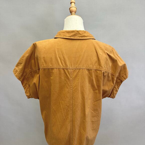 Gap short sleeve popover midi dress in deep camel size Medium Tall 100% cotton - Picture 8 of 13